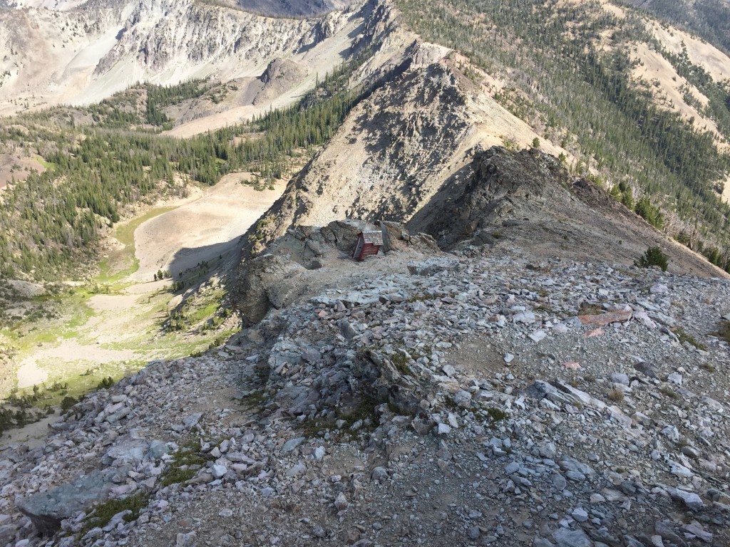 The east ridge of Sleeping Deer Mountain. The trail climbs up the slope on the left side of this photo.