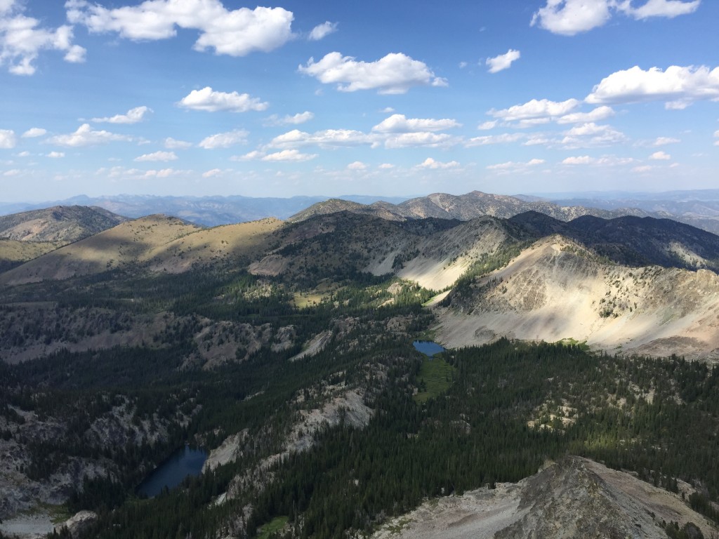 The views from the summit are massive. This shot is looking north along a ridge line that contains many unnamed peaks as well as Martin Mountain at the left of this photo.