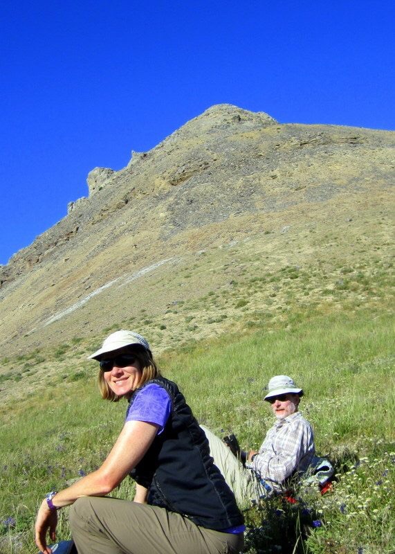 Carl and Deborah on the summit ridge. Deb Rose Photo