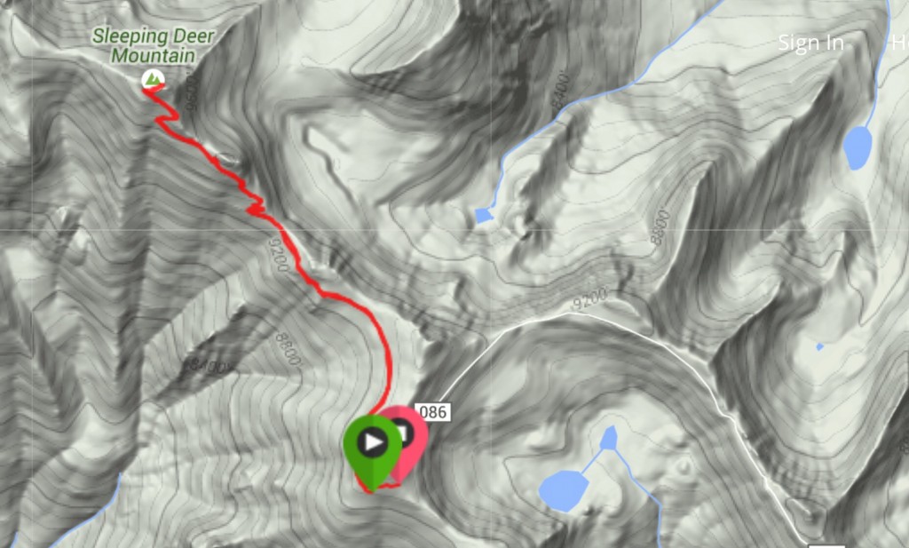 My GPS track for Sleeping Deer Mountain.