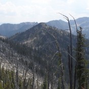 Peak 8380 (Ho Peak) viewed from Peak 8380 (Hum Peak). John Platt Photo