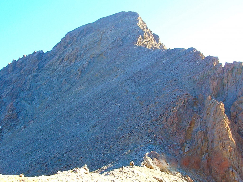 Looking up the route above Chicken Out Ridge. Photo - Todd Corsetti