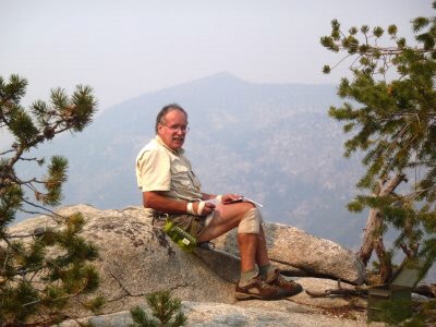 Ray signing the summit register.