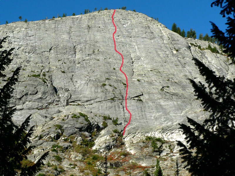 This route line for the Slippery Slope Route was drawn by John Platt. John Platt Photo