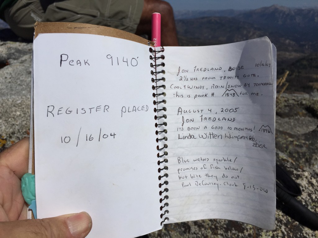 John Fredland left a register on the summit which had a surprising number of entries over a ten year period.