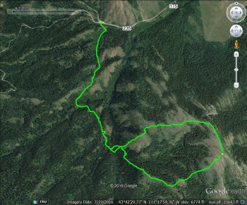 Mt. Manning's west ridge approach. GPS track - Margo Mandella